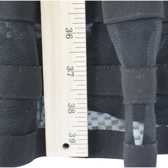 White House Black Market Black Fit Flare Dress Womens 4 Sleeveless Mesh Hem - Picture 3 of 7